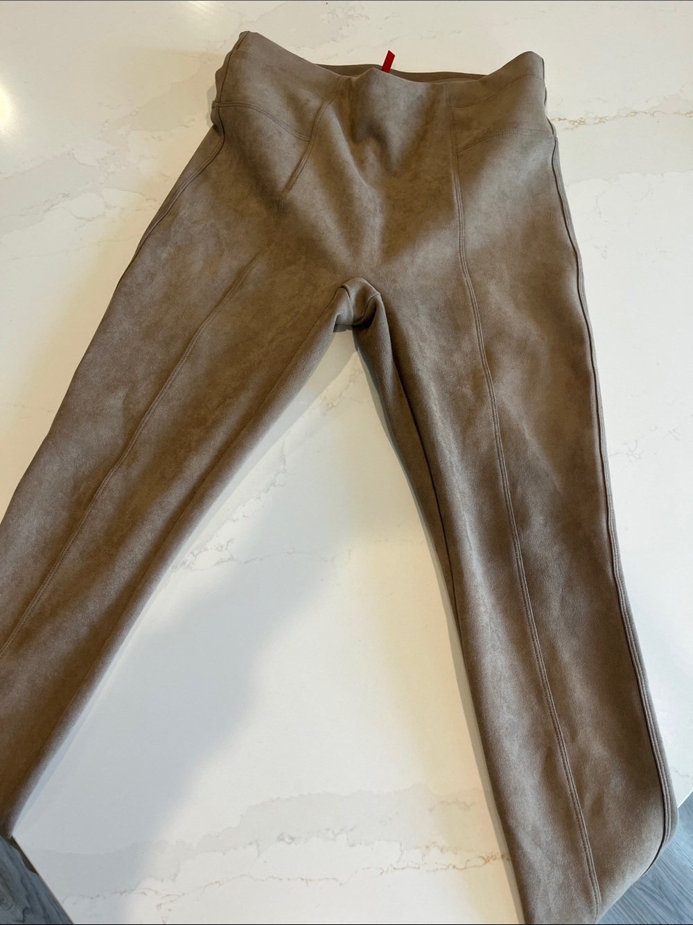 Spanx suede  High-Waist Leggings in Taupe